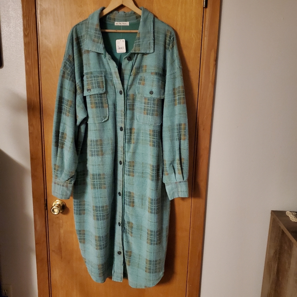 Free People Long Plaid Ruby Jacket - Picture 4 of 6
